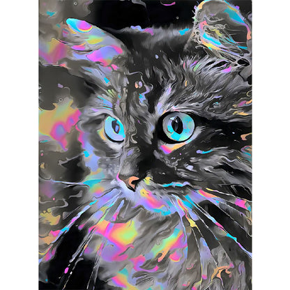 Cat - Full Round Drill Diamond Painting 30*40CM