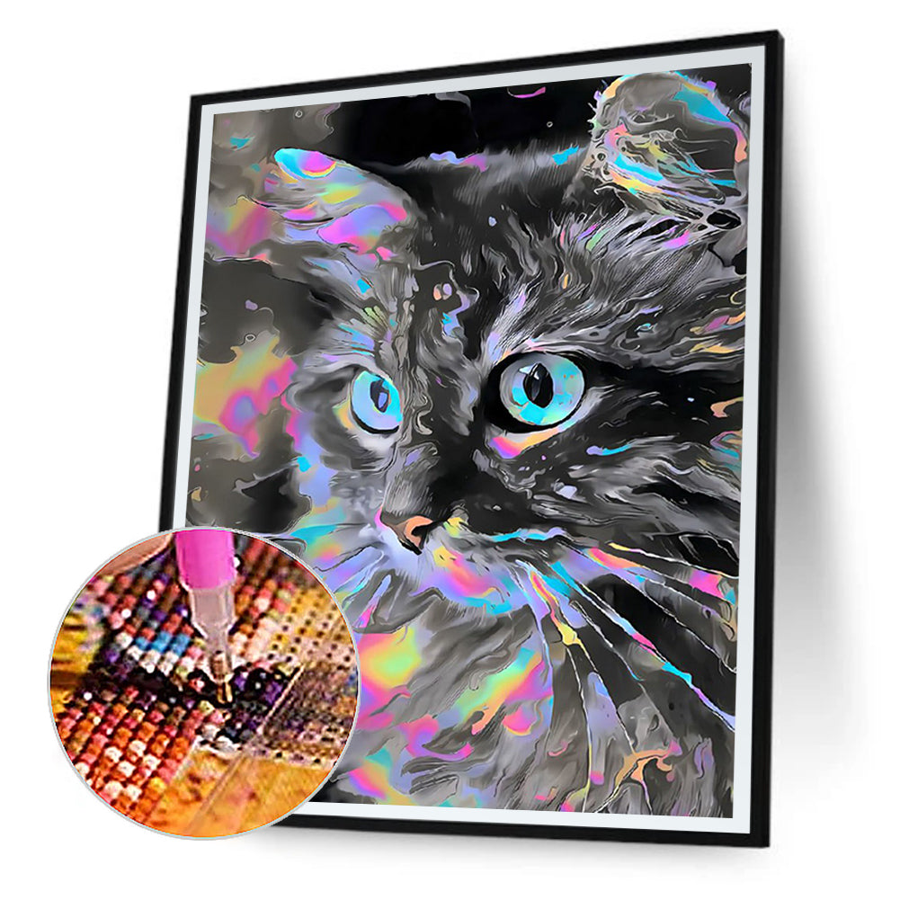 Cat - Full Round Drill Diamond Painting 30*40CM