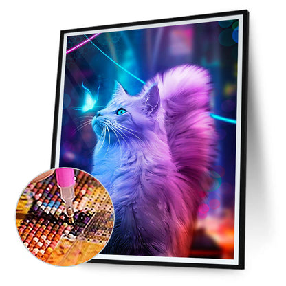 Cat - Full Round Drill Diamond Painting 30*40CM