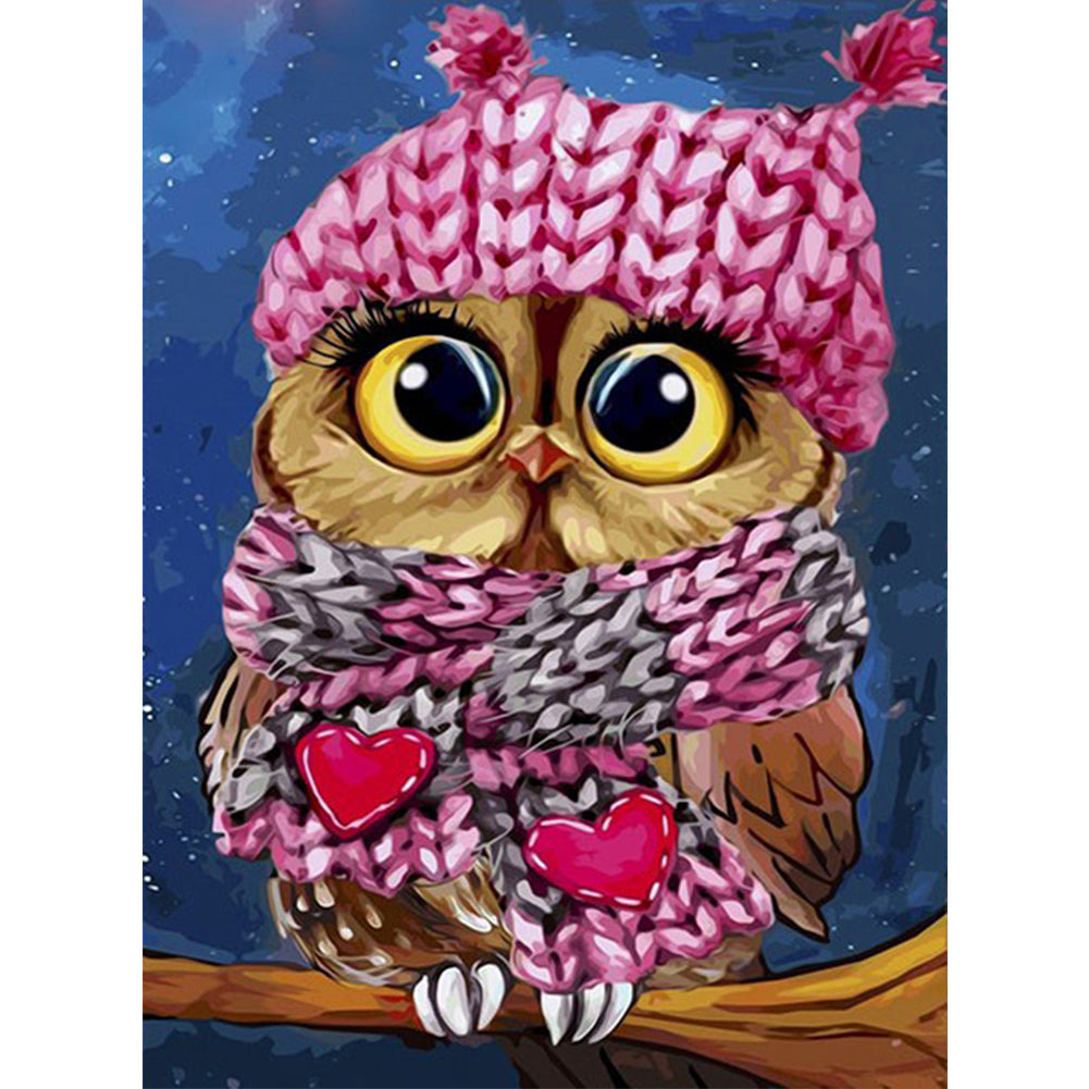 Owl - Full Round Drill Diamond Painting 30*40CM