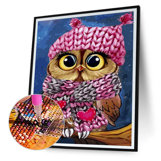 Owl - Full Round Drill Diamond Painting 30*40CM