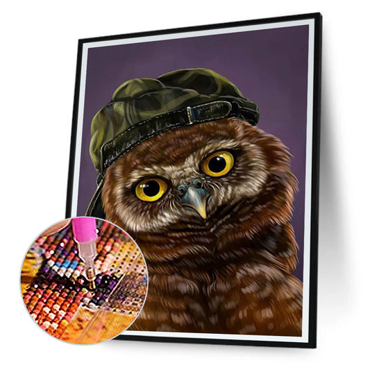 Owl - Full Round Drill Diamond Painting 30*40CM