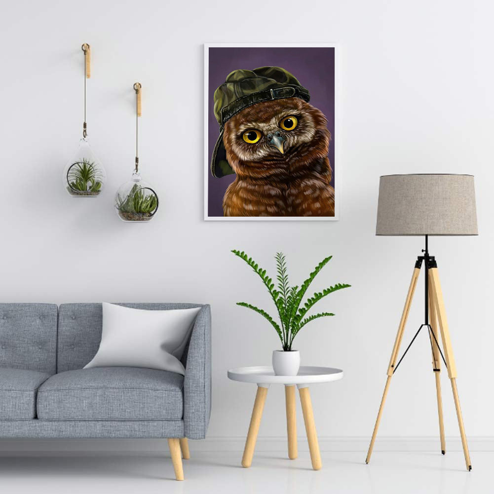 Owl - Full Round Drill Diamond Painting 30*40CM