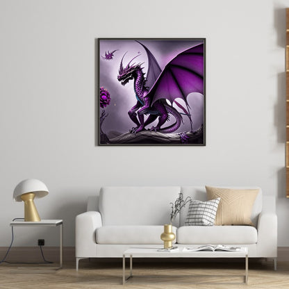 Purple Pterosaur - Full Round Drill Diamond Painting 30*30CM