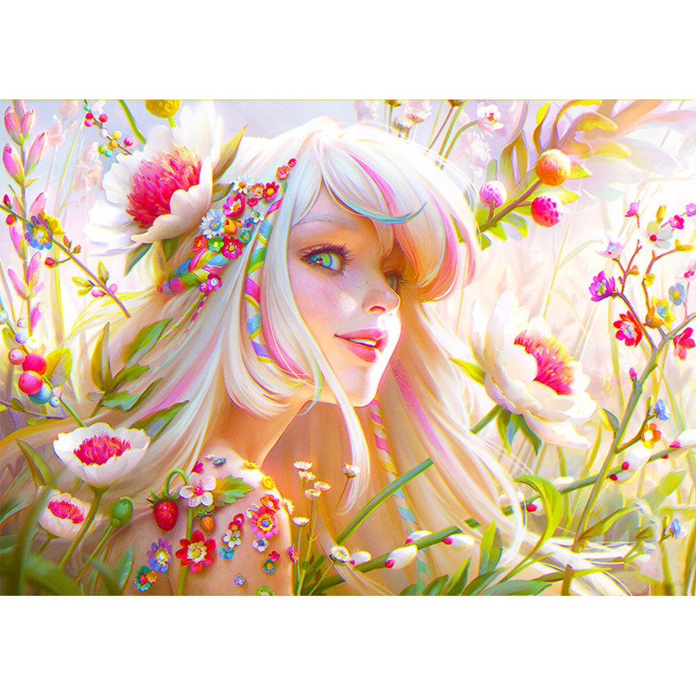 Flower Bush Beauty - Full Round Drill Diamond Painting 40*30CM