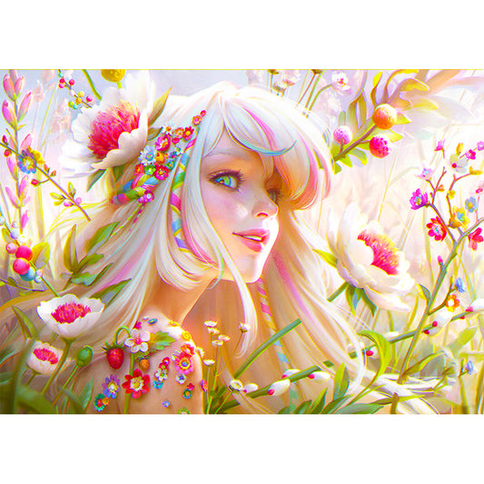 Flower Bush Beauty - Full Round Drill Diamond Painting 40*30CM