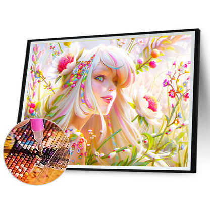Flower Bush Beauty - Full Round Drill Diamond Painting 40*30CM