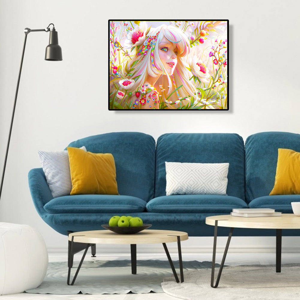 Flower Bush Beauty - Full Round Drill Diamond Painting 40*30CM