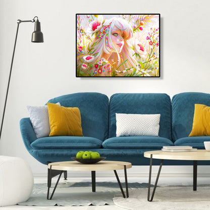 Flower Bush Beauty - Full Round Drill Diamond Painting 40*30CM