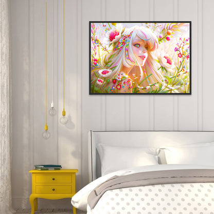Flower Bush Beauty - Full Round Drill Diamond Painting 40*30CM