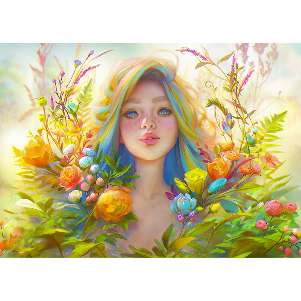 Flower Bush Beauty - Full Round Drill Diamond Painting 40*30CM