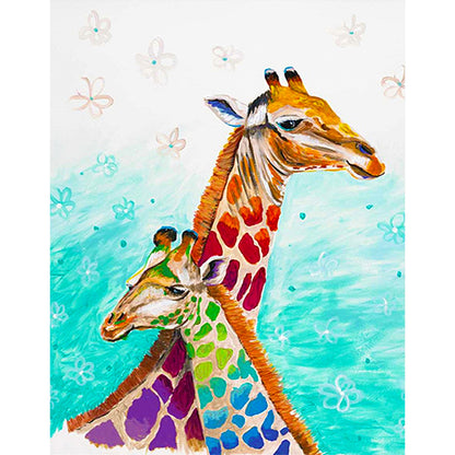 Colorful Giraffe - Full Round Drill Diamond Painting 30*40CM