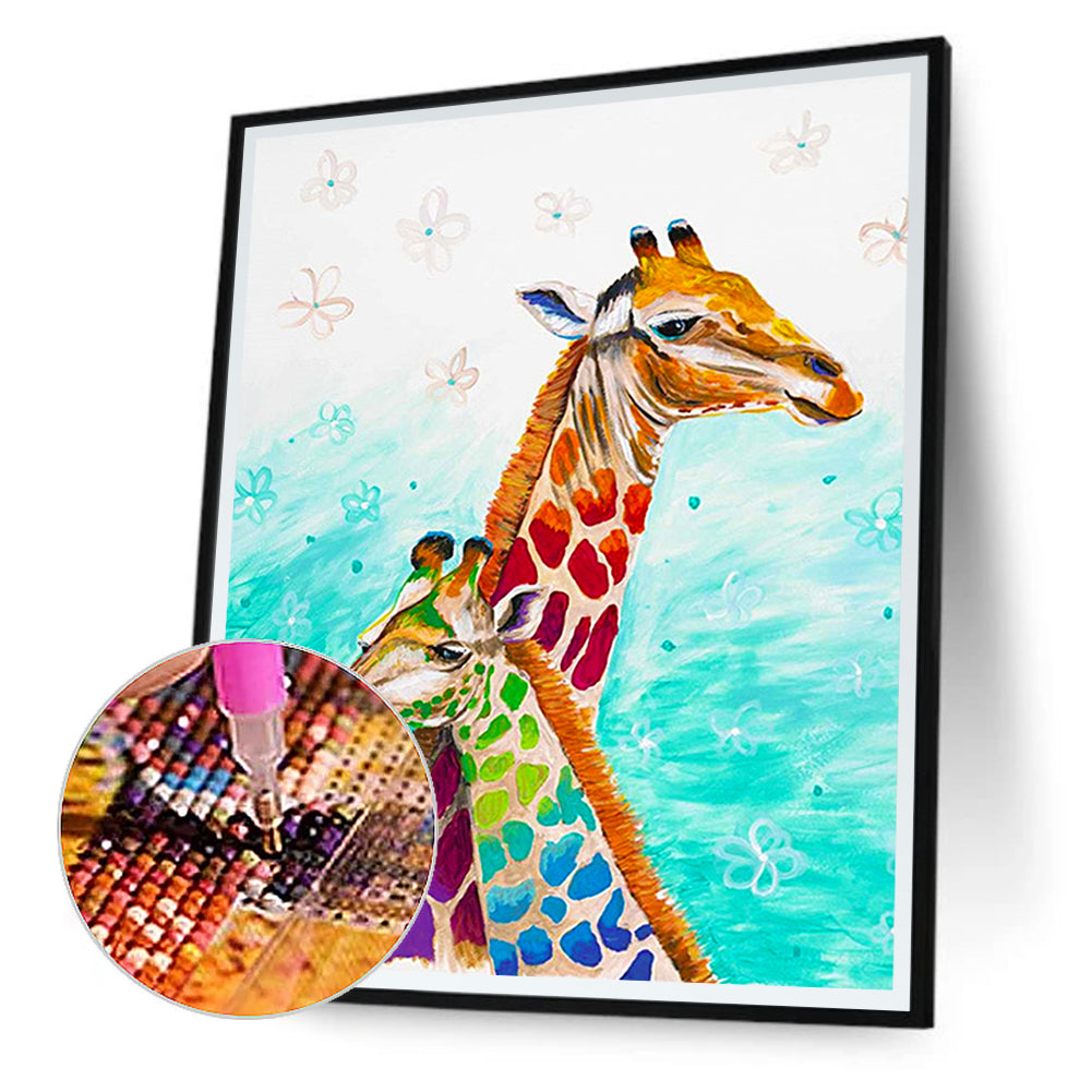 Colorful Giraffe - Full Round Drill Diamond Painting 30*40CM