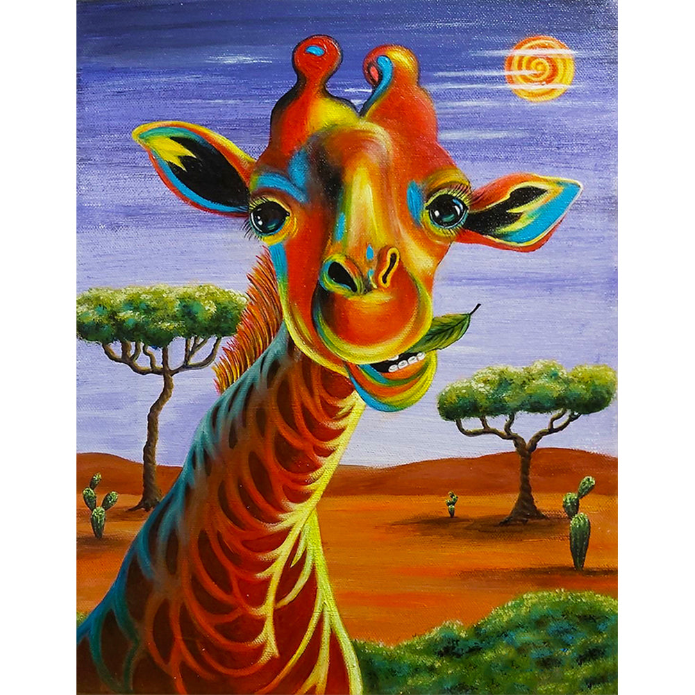 Colorful Giraffe - Full Round Drill Diamond Painting 30*40CM