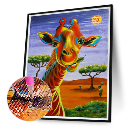 Colorful Giraffe - Full Round Drill Diamond Painting 30*40CM