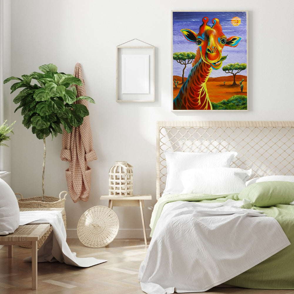 Colorful Giraffe - Full Round Drill Diamond Painting 30*40CM