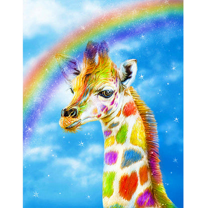 Colorful Giraffe - Full Round Drill Diamond Painting 30*40CM