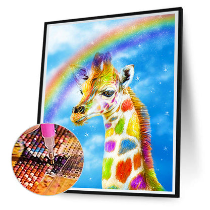Colorful Giraffe - Full Round Drill Diamond Painting 30*40CM