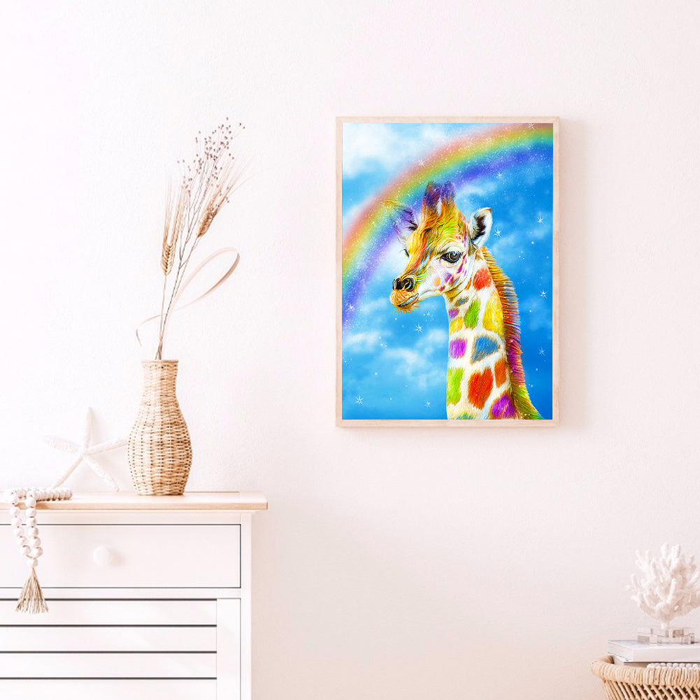 Colorful Giraffe - Full Round Drill Diamond Painting 30*40CM