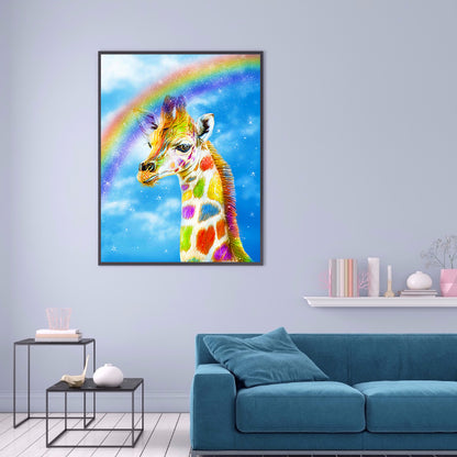 Colorful Giraffe - Full Round Drill Diamond Painting 30*40CM