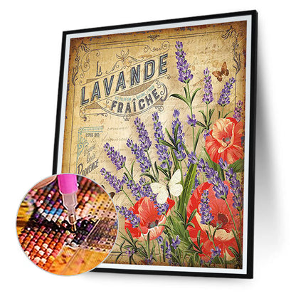 Vintage Lavender Poster - Full Square Drill Diamond Painting 30*40CM