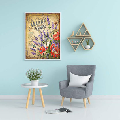 Vintage Lavender Poster - Full Square Drill Diamond Painting 30*40CM
