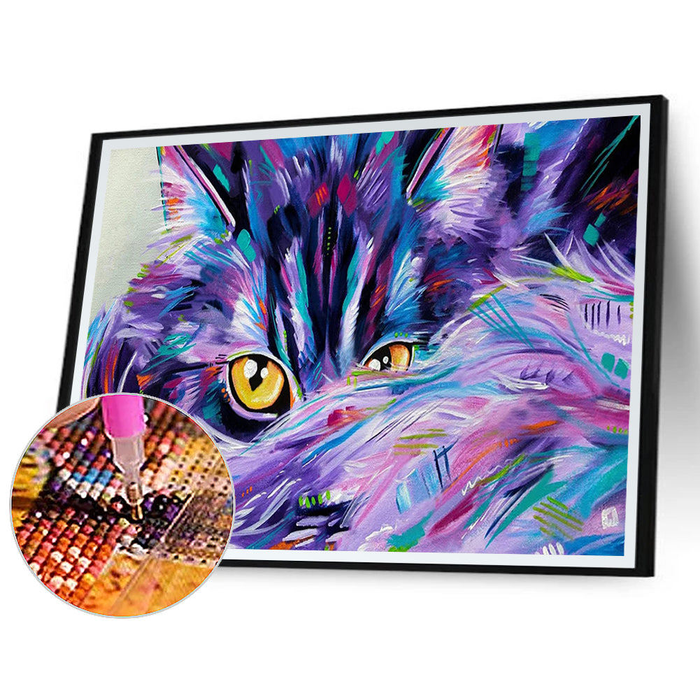 Colorful Cat - Full Square Drill Diamond Painting 50*30CM