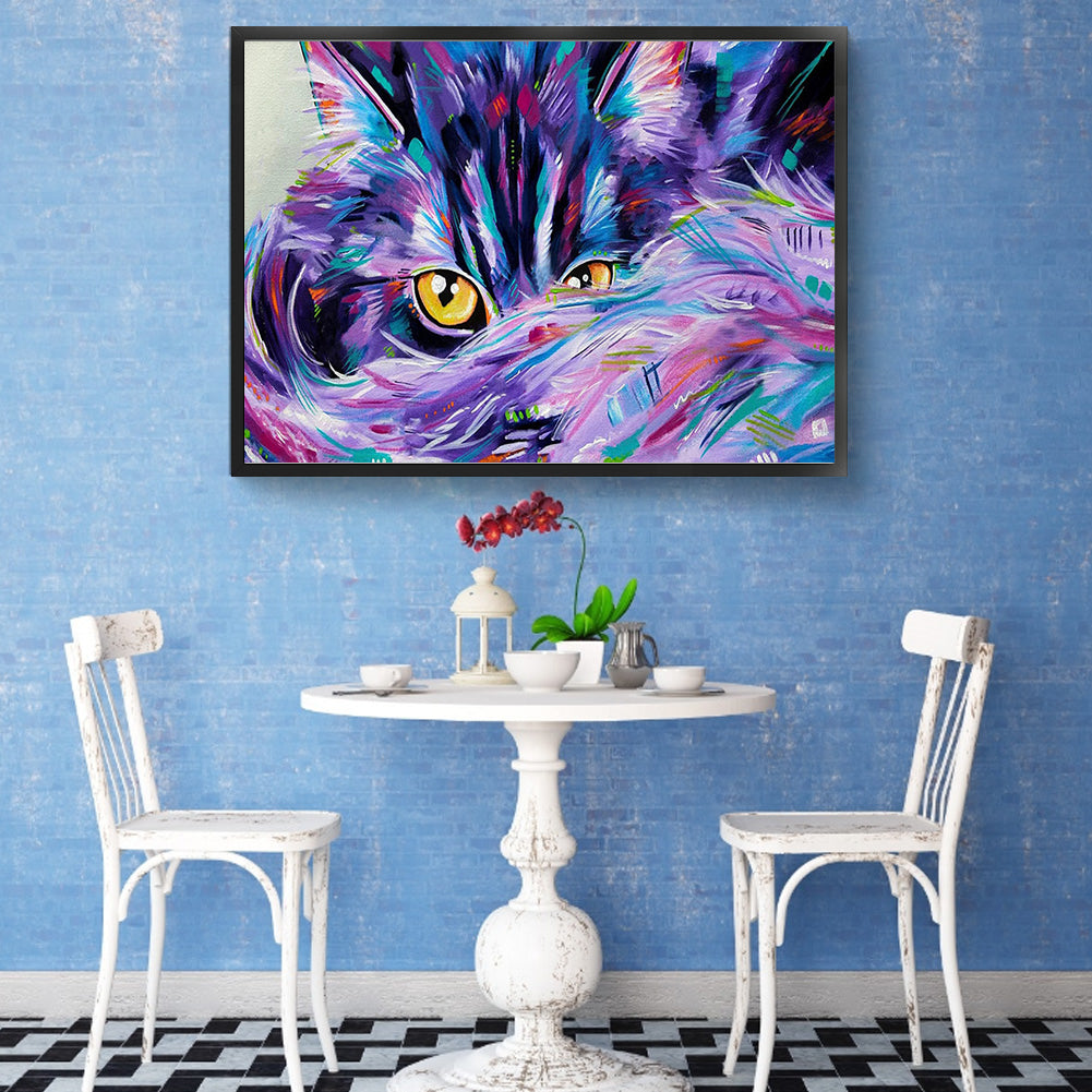 Colorful Cat - Full Square Drill Diamond Painting 50*30CM