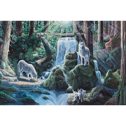 Wolves In The Woods - Full Square Drill Diamond Painting 50*30CM