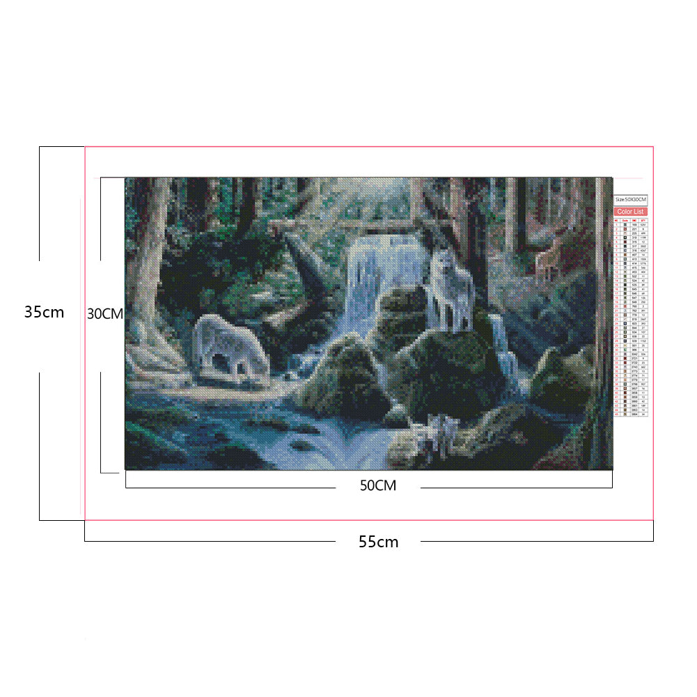 Wolves In The Woods - Full Square Drill Diamond Painting 50*30CM