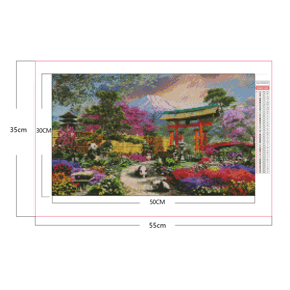 Panda In The Garden - Full Square Drill Diamond Painting 50*30CM