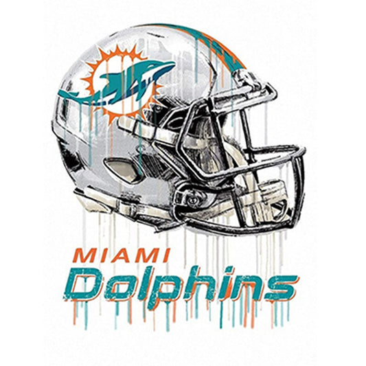 Miami Dolphins Football Team - Full Round Drill Diamond Painting 30*30CM