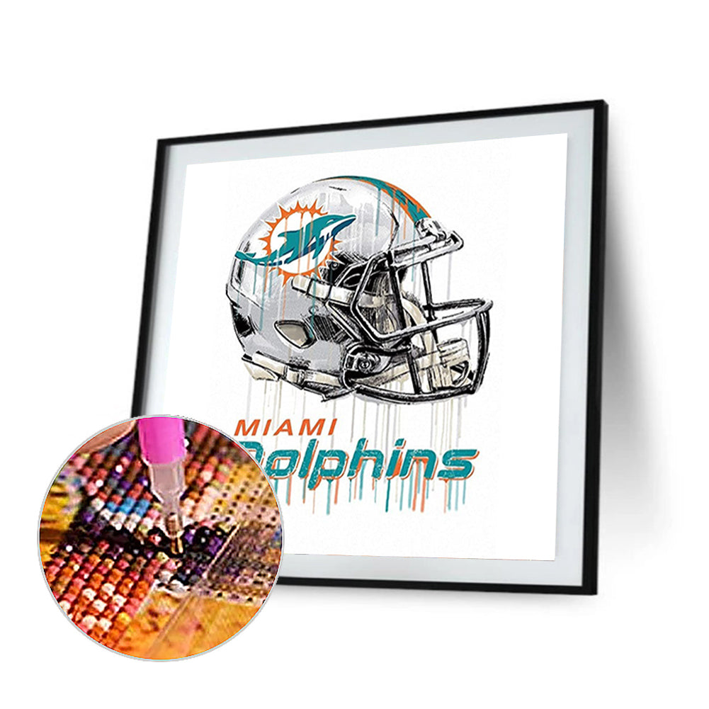 Miami Dolphins Football Team - Full Round Drill Diamond Painting 30*30CM