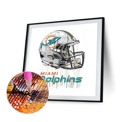 Miami Dolphins Football Team - Full Round Drill Diamond Painting 30*30CM