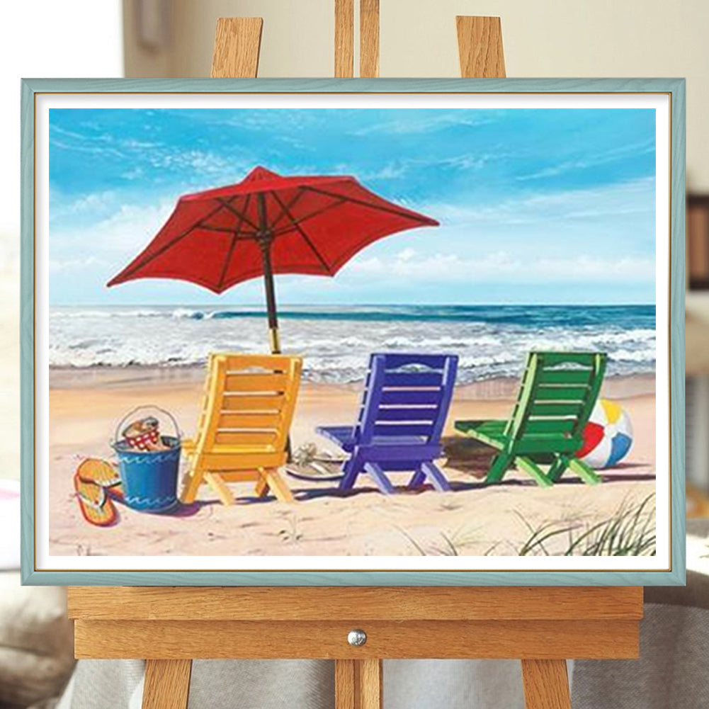 Seaside Scenery - Full Round Drill Diamond Painting 40*30CM