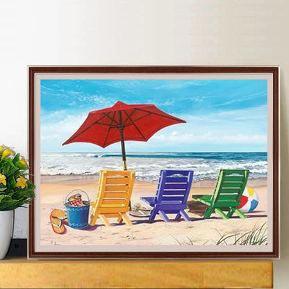 Seaside Scenery - Full Round Drill Diamond Painting 40*30CM