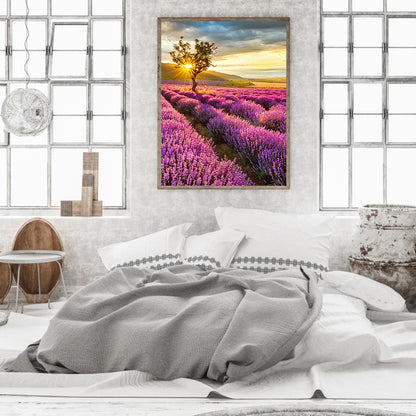 Lavender Flowers - Full Round Drill Diamond Painting 30*40CM