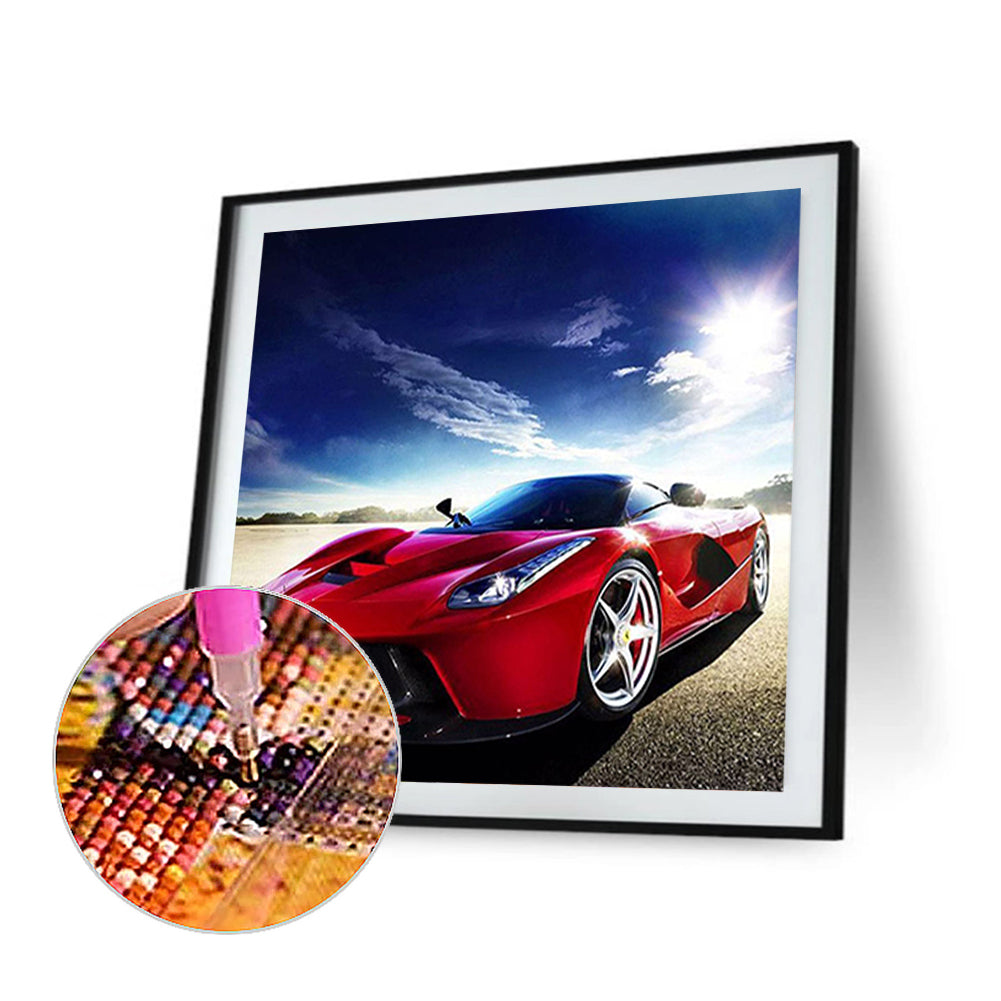 Red Sports Car - Full Square Drill Diamond Painting 30*30CM