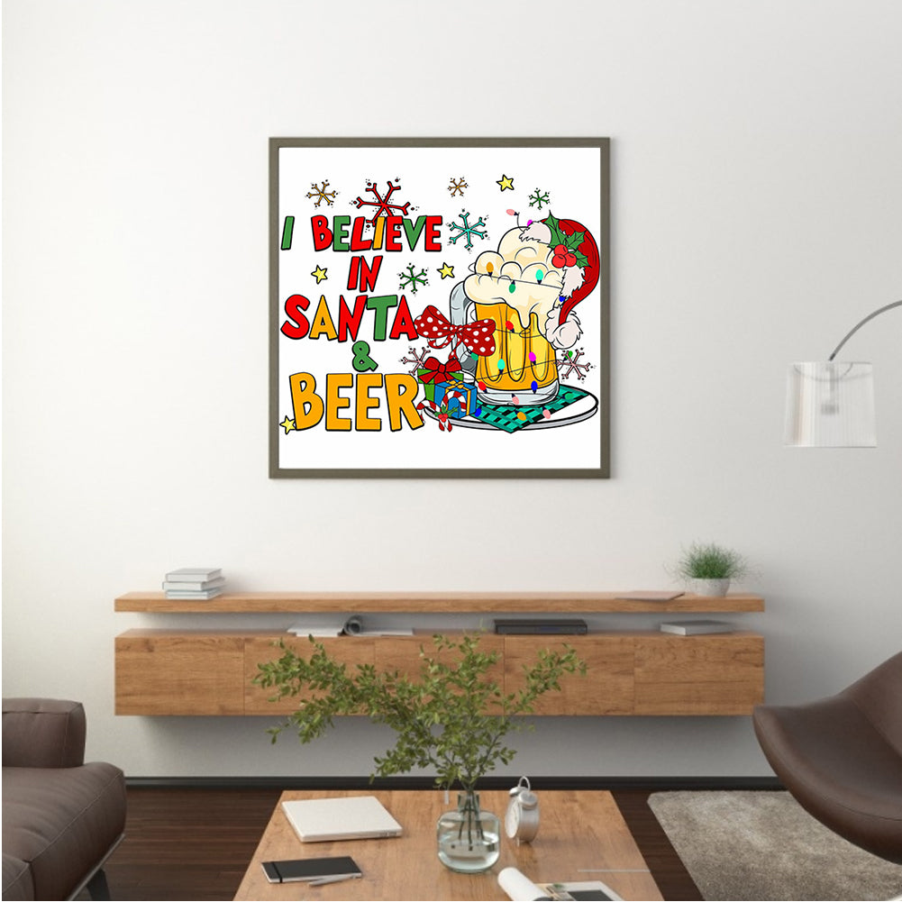 Santa Claus Cartoon - Full Round Drill Diamond Painting 40*40CM