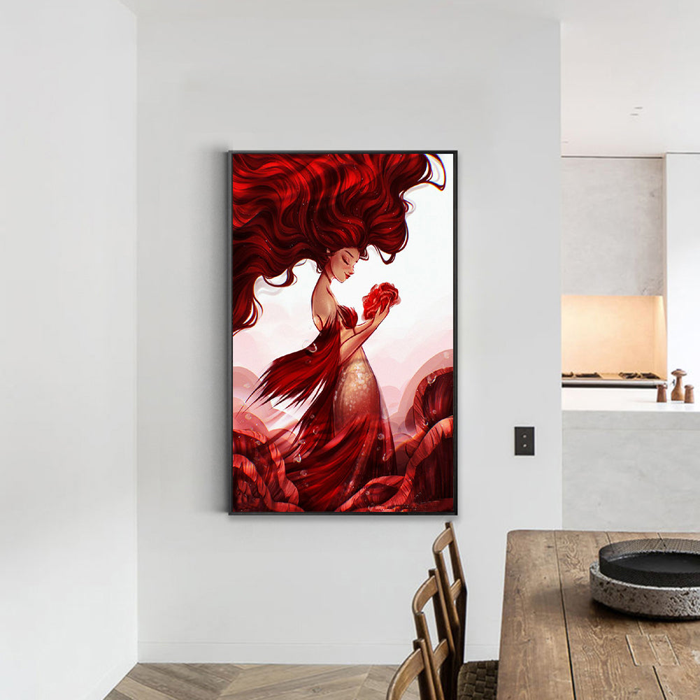 Redhead Girl - Full Round Drill Diamond Painting 40*60CM