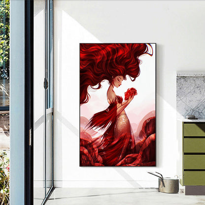 Redhead Girl - Full Round Drill Diamond Painting 40*60CM