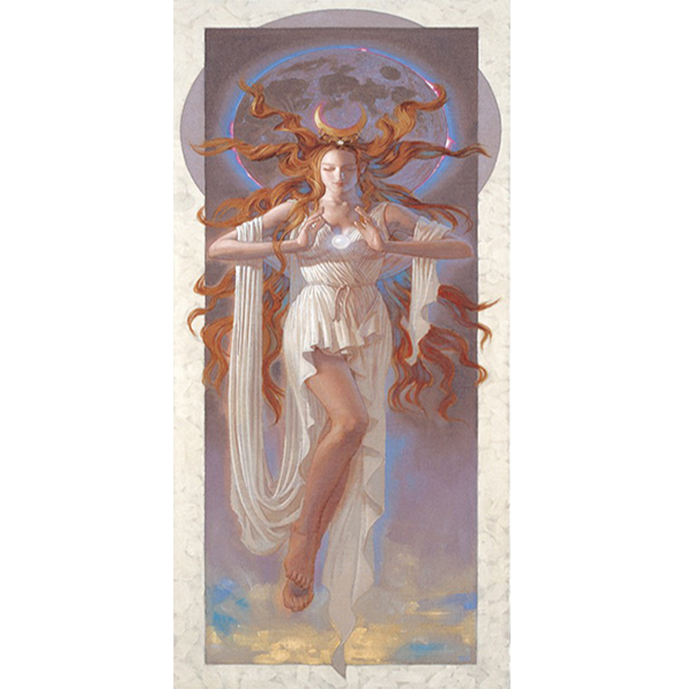 Art Nouveau Female Portrait - Full Round Drill Diamond Painting 40*100CM