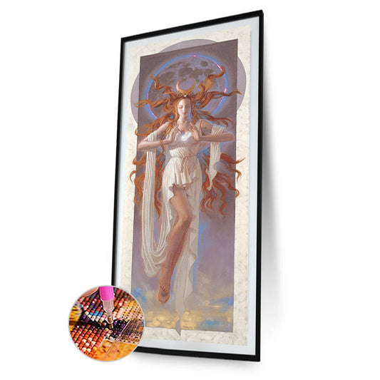 Art Nouveau Female Portrait - Full Round Drill Diamond Painting 40*100CM