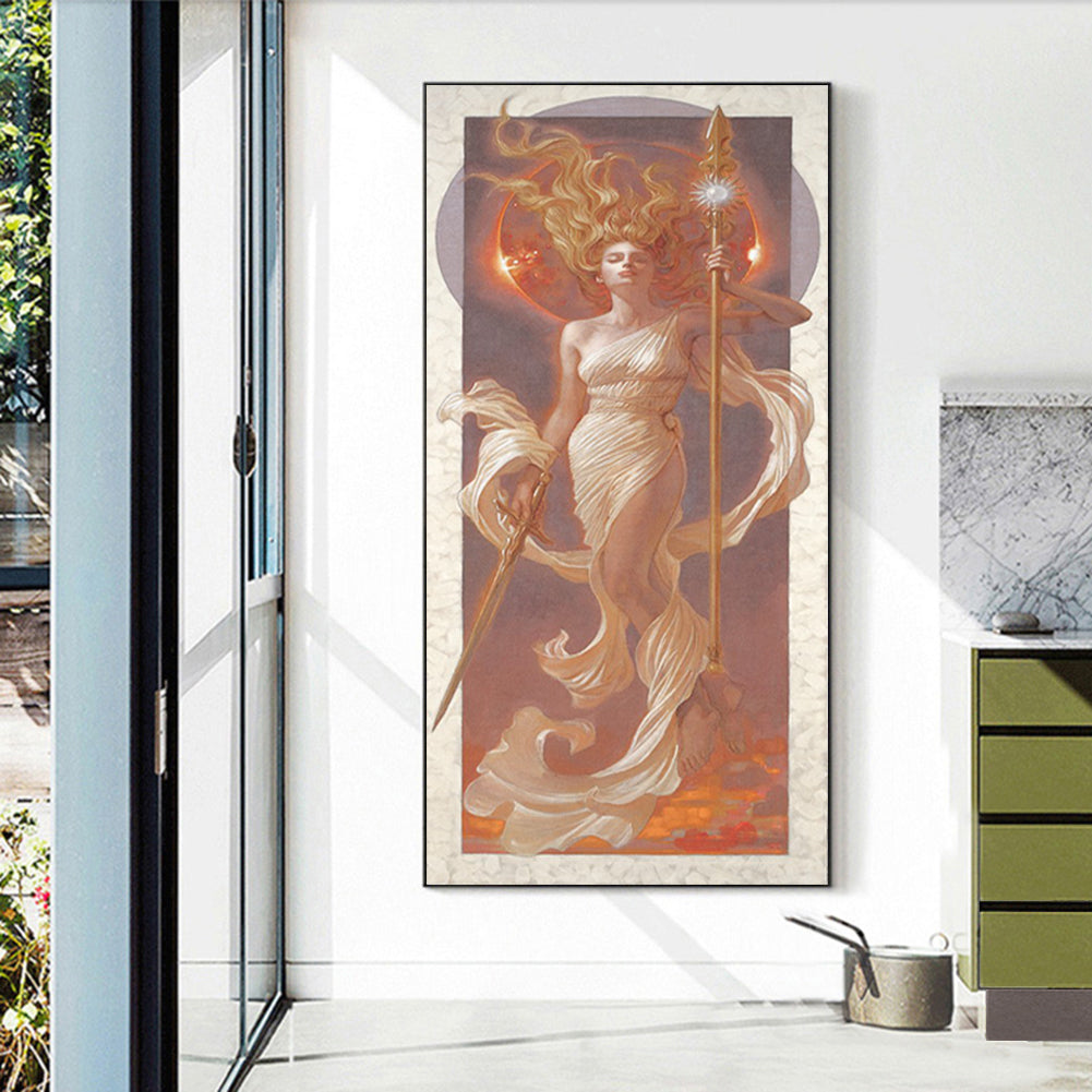 Art Nouveau Female Portrait - Full Round Drill Diamond Painting 40*100CM