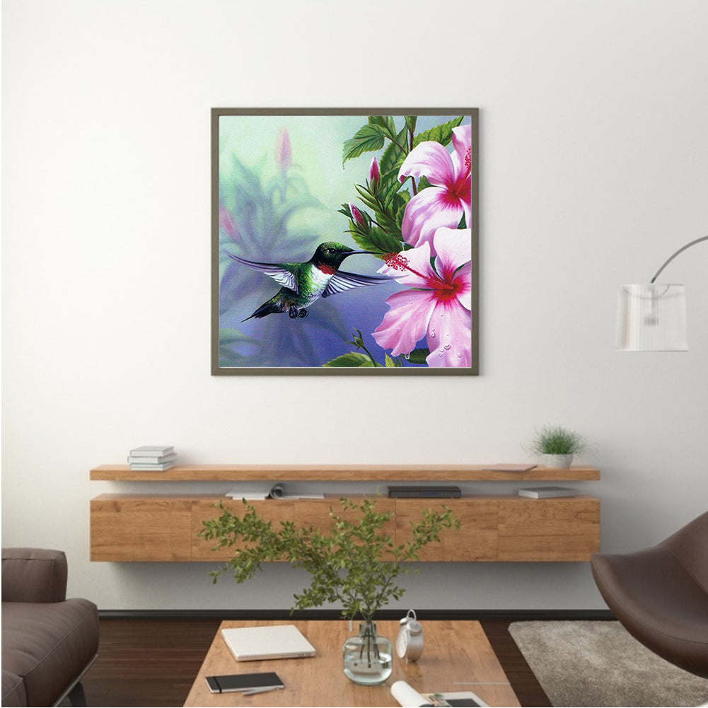 Bird Holding Flower - Full Round Drill Diamond Painting 50*50CM