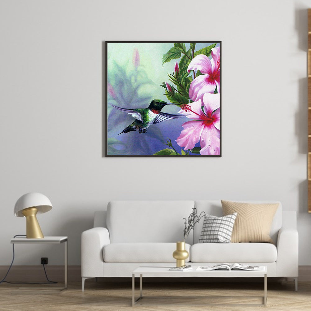 Bird Holding Flower - Full Round Drill Diamond Painting 50*50CM