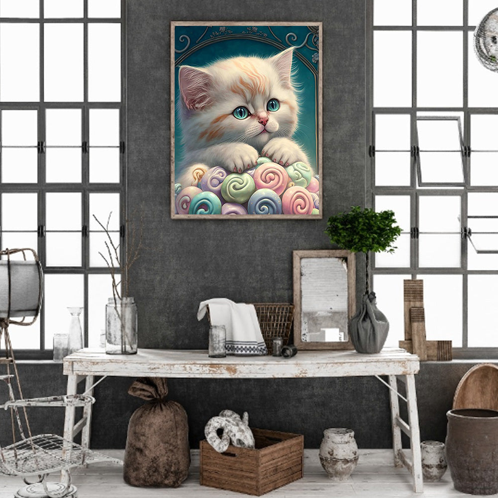 Candy Kitten - Full Round Drill Diamond Painting 30*40CM