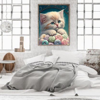 Candy Kitten - Full Round Drill Diamond Painting 30*40CM