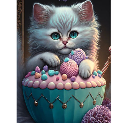 Candy Kitten - Full Round Drill Diamond Painting 30*40CM