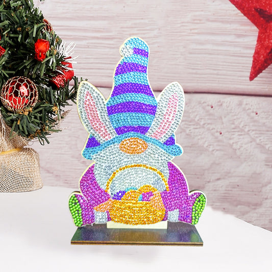 DIY Crystal Diamond Ornament Handmade Wooden Single Sided Drill Easter Kids Gift